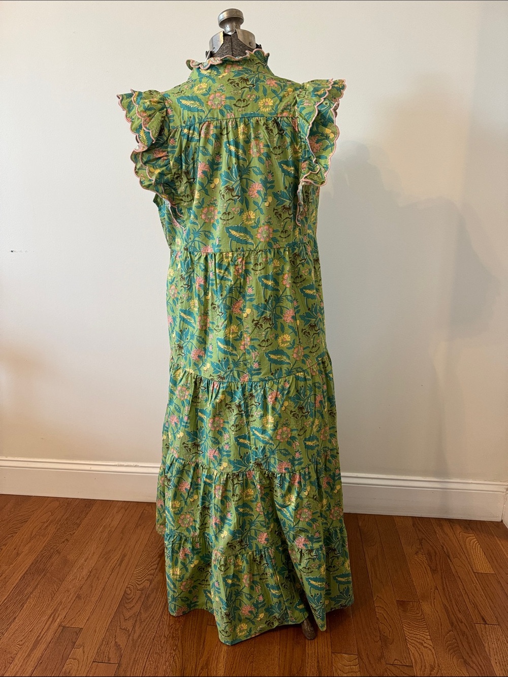 Umgee Green Floral Ruffle Maxi Dress - Picture 4 of 4